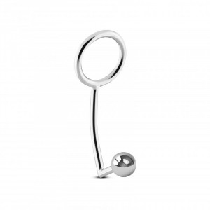 Эрекционное Кольцо с Анальной Пробкой Sinner Metal Cock Ring With Anal Plug Size M SIN116