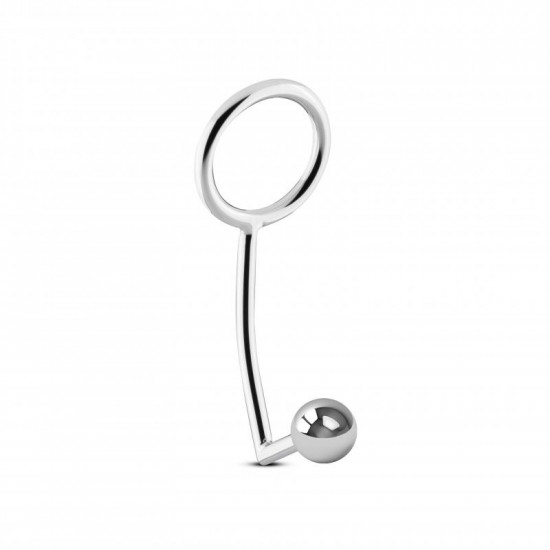 Эрекционное Кольцо с Анальной Пробкой Sinner Metal Cock Ring With Anal Plug Size M SIN116