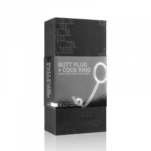 Эрекционное Кольцо с Анальной Пробкой Sinner Metal Cock Ring With Anal Plug Size M SIN116