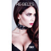 Ошейник черный с зеркальным элементом Cindy Black 7731rebelts