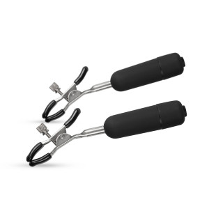 Зажимы на Соски c Вибрацией Easytoys Nipple Clamps With Vibrating Bullets ET617BLK