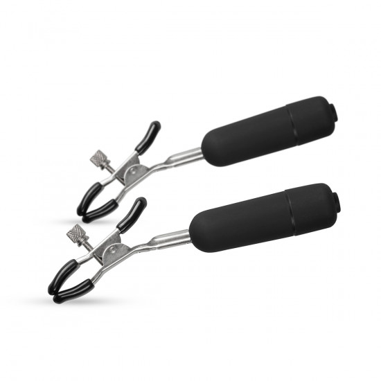 Зажимы на Соски c Вибрацией Easytoys Nipple Clamps With Vibrating Bullets ET617BLK