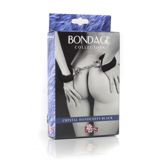 Наручники с кристаллами BONDAGE черные 1011-01lola