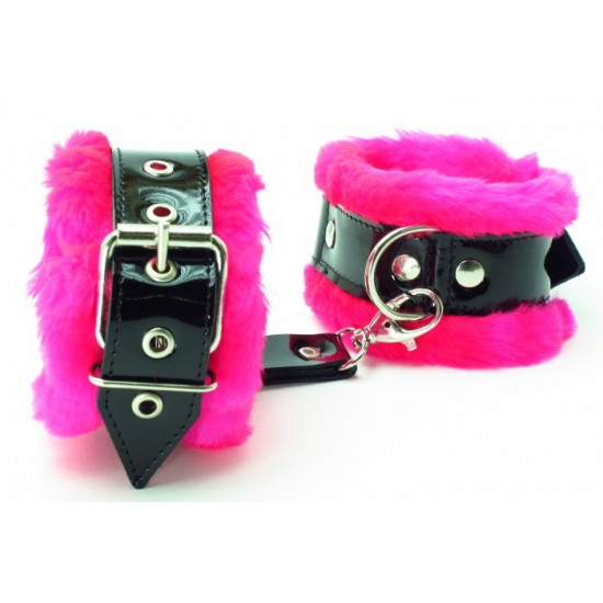 Розовые оковы на ноги с мехом BDSM Light 720001ars