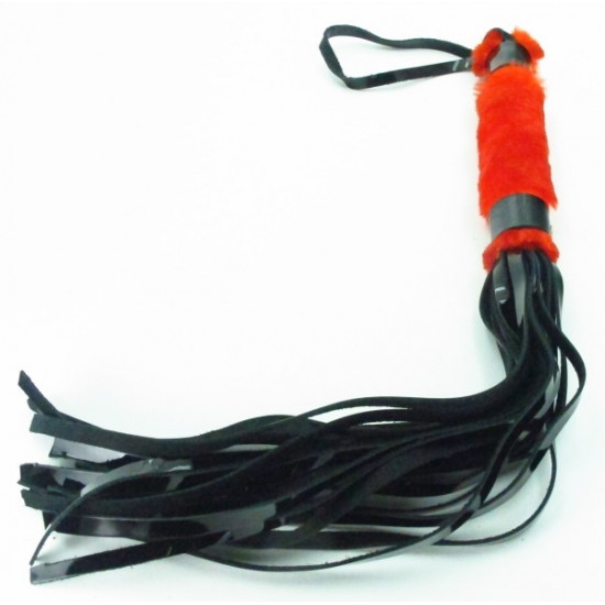 Плеть из лака с красным мехом BDSM Light 740005ars