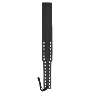 Шлепалка Easytoys Long Leather Paddle Studded ET286BLK