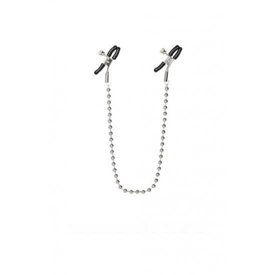 Зажимы-прищепки (украшения) для сосков с цепочкой Silver Beaded Nipple Clamps