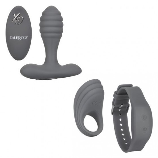Набор с вибро-кольцом и анальным вибромассажером на пульте управления SILICONE REMOTE ADVENTURE SET