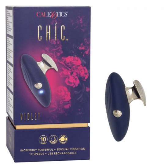 Ручной вибромассажер CHIC VIOLET с держателем между пальцами