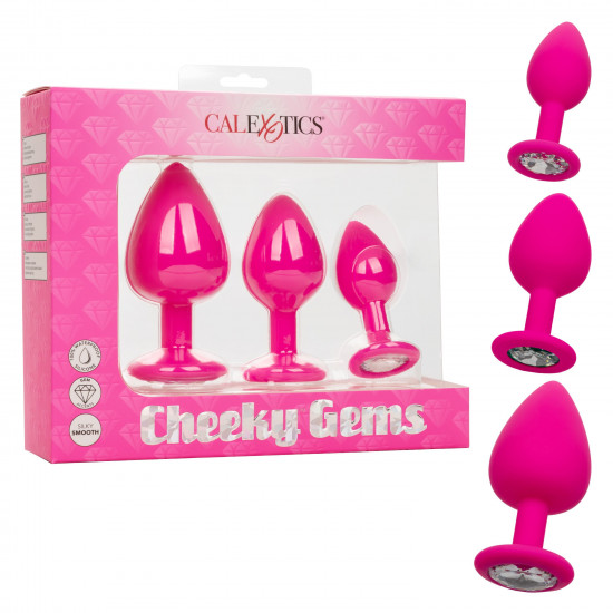 Набор из трёх анальных пробок CHEEKY CHEEKY GEM