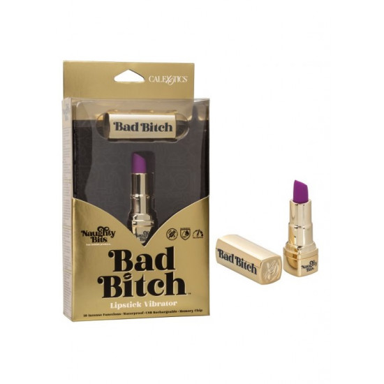 Перезарежаемый миниатюрный вибромассажер в виде помады Naughty Bits Bad Bitch Lipstick