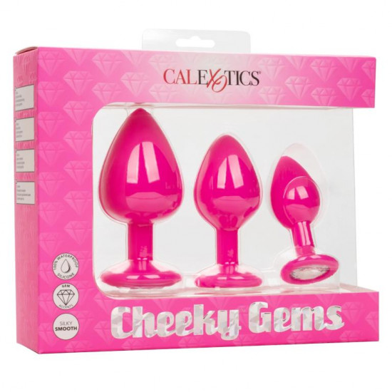 Набор из трёх анальных пробок CHEEKY CHEEKY GEM