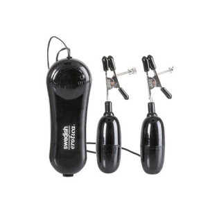 Зажимы-прищепки с утяжелением, вибрацией и пультом управления Vibrating Nipple Clamps
