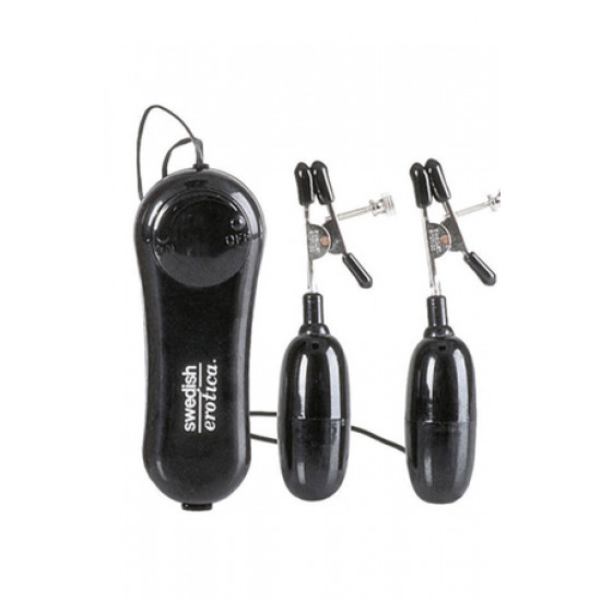 Зажимы-прищепки с утяжелением, вибрацией и пультом управления Vibrating Nipple Clamps