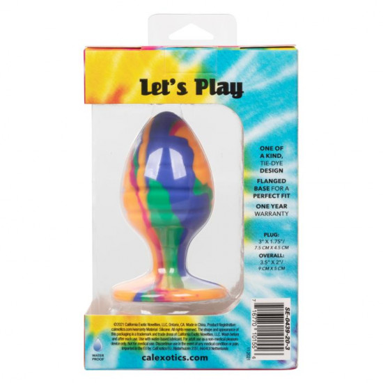 Текстурированная анальная пробка L из силикона CHEEKY LRG SWIRL TIE-DYE PLUG