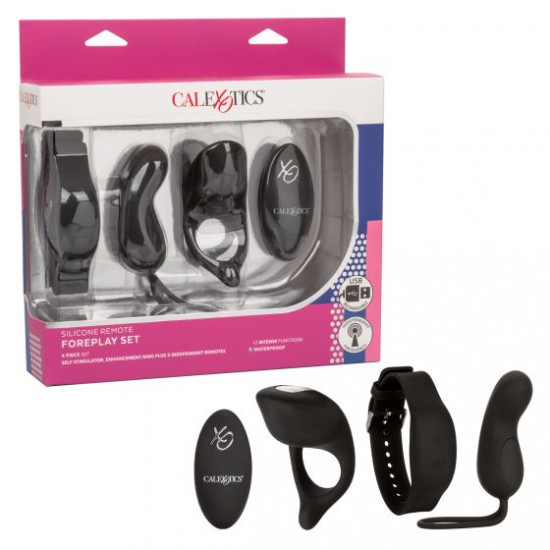 Перезаряжаемый набор для двоих на дистанционном управлении Silicone Remote Foreplay Set