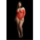 Боди Wonder Rhinestone Bodysuit Plus size (красный) со стразами.