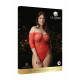 Боди Presents Rhinestone Off Shldr Body Plus size (красный) со стразами на рукавах