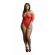 Боди Presents Rhinestone Off Shldr Body Plus size (красный) со стразами на рукавах