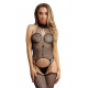 Кетсьюит (боди-комбинезон) Suspender Fishnet Choker - O/S