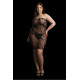 Мини платье без бретелек Star Rhinestone Plus size (черное) со стразами
