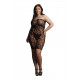 Мини платье без бретелек Star Rhinestone Plus size (черное) со стразами