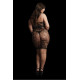 Мини платье без бретелек Star Rhinestone Plus size (черное) со стразами