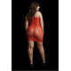 Мини платье без бретелек Star Rhinestone Plus size (красное) со стразами.